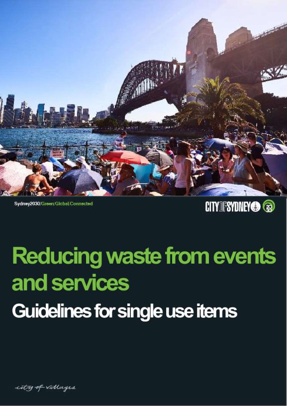 Reducing waste from events and services Guidelines for single use items