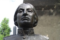 A bronze bust of Juana Azurduy de Padilla