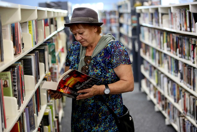 Woman reading book