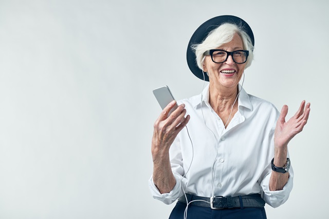 Woman listening to music