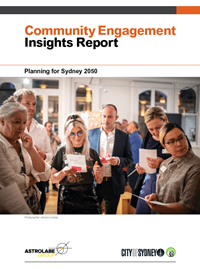 Cover of a report with image showing a group of people looking at a presentation.