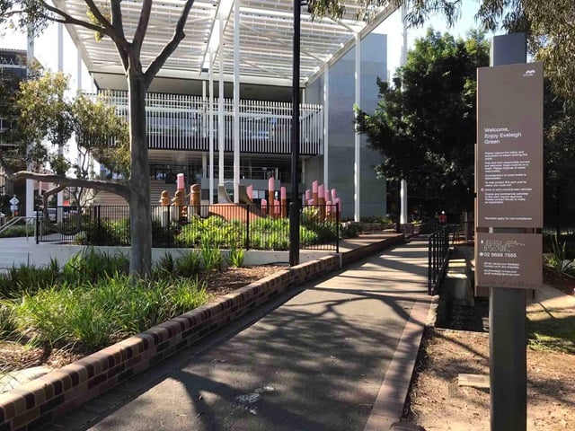 A pathway leading towards a building.