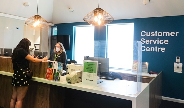 Glebe customer service centre, wearing a mask when you visit our centre is mandatory