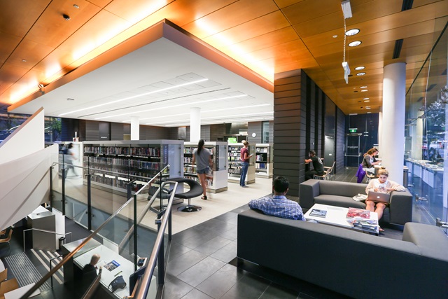 Upper level seating area at Surry Hills library.