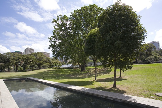 The water feature at the park