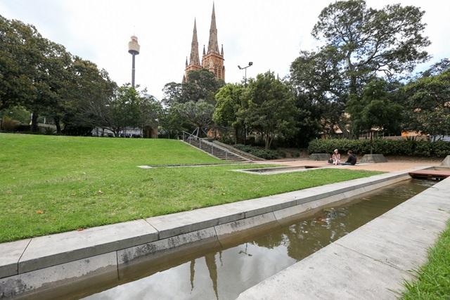 Water feature at the park