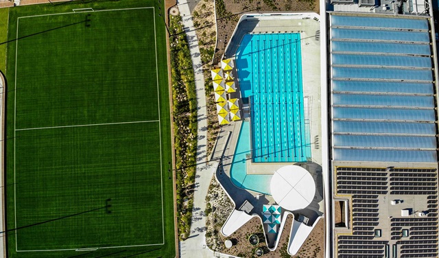 An aerial view of Gunyama Park