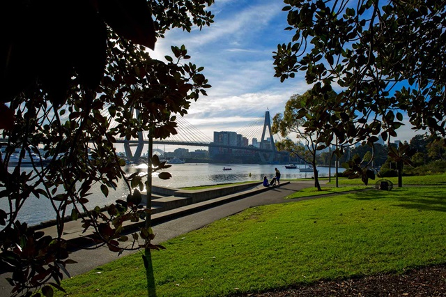 Waterfront view from the park