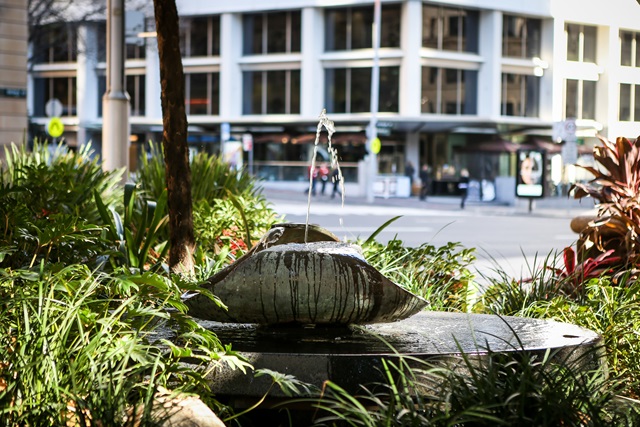Gerald Lewers Fountain in Macquarie Place Park.