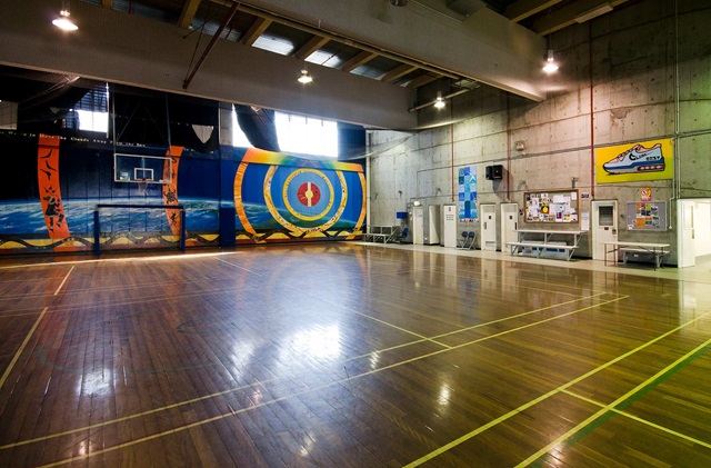An indoor sports court.