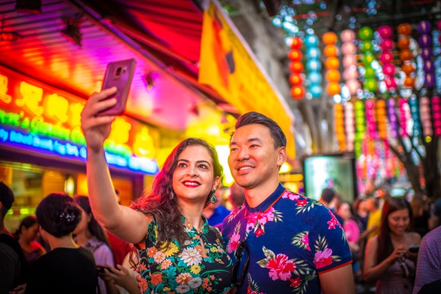 Couple enjoying a Sydney Lunar Festival event
