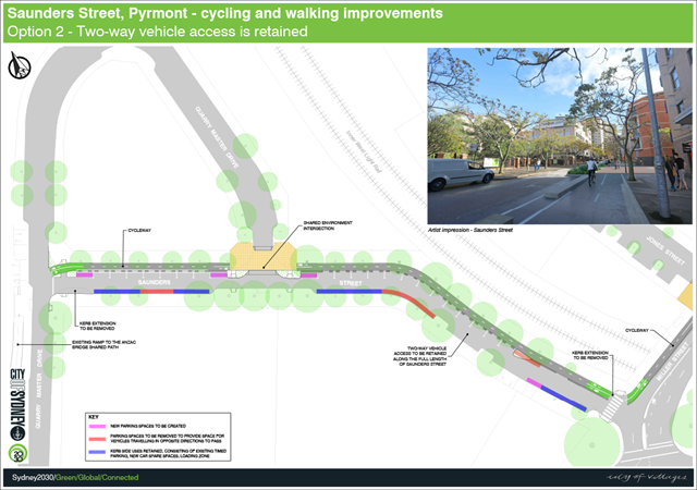 Image: Option 2 – Two-way vehicle access retained.