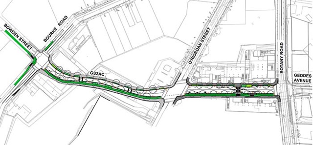 A drawing of the proposed area