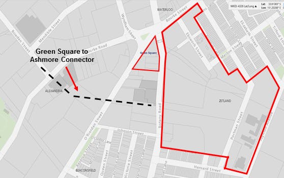 A map showing the area affected