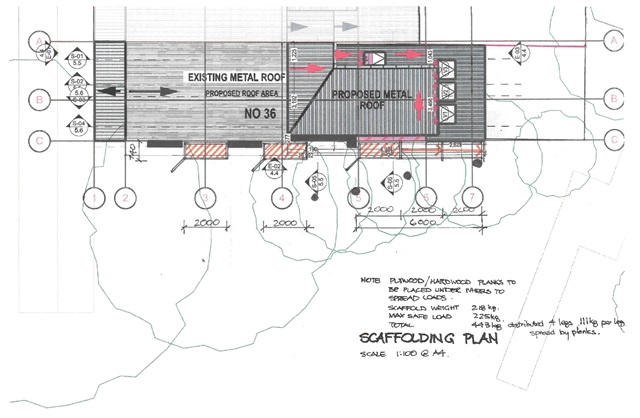 A drawing of the area affected.