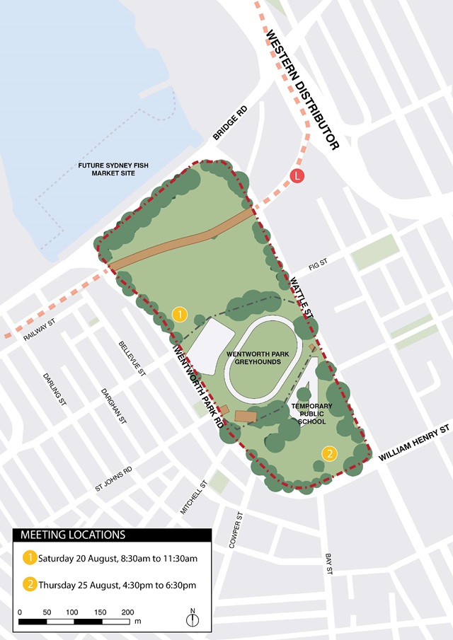 Wentworth Park map