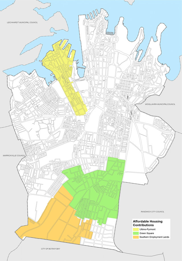 Map showing areas of Sydney where the 3 plans apply.