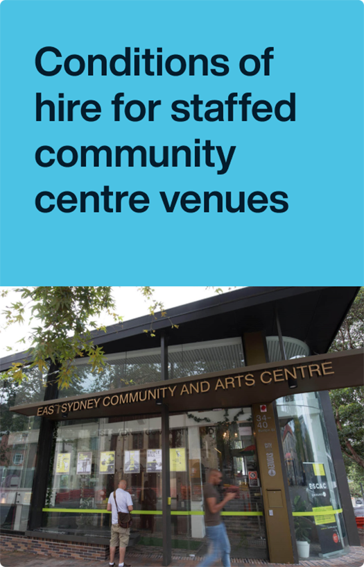Conditions of hire for staffed community centre venues