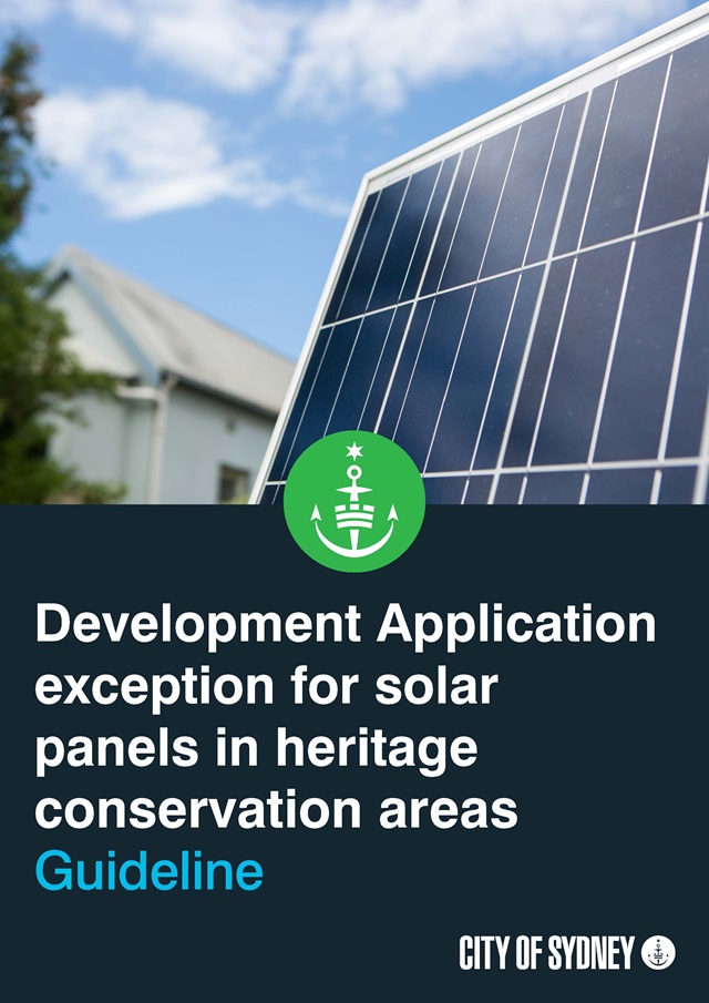 Development application exception for solar panels in heritage conservation areas – Guideline