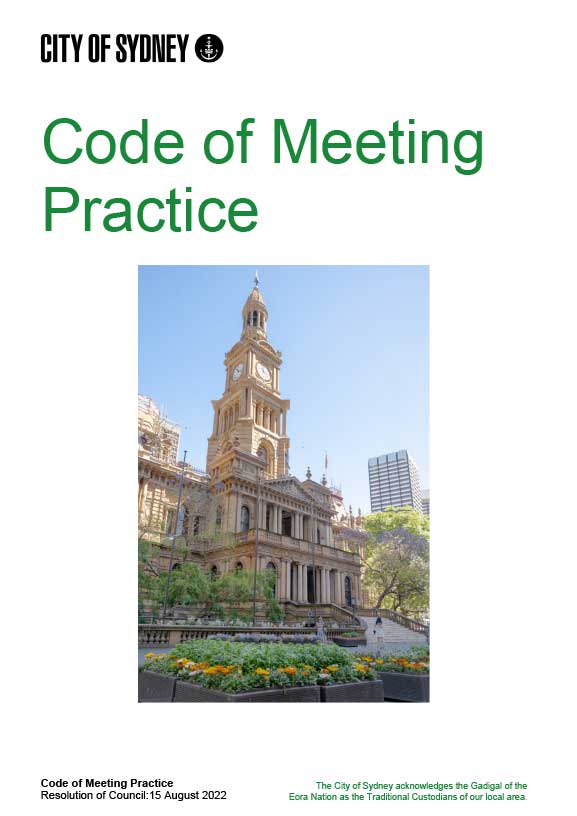 Code of meeting practice document cover page