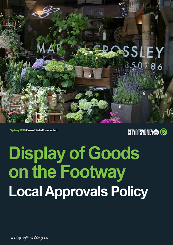 Display of goods on the footway local approvals policy