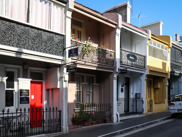 A row of terrace houses in Paddington.
