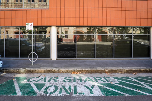 A car share only parking place