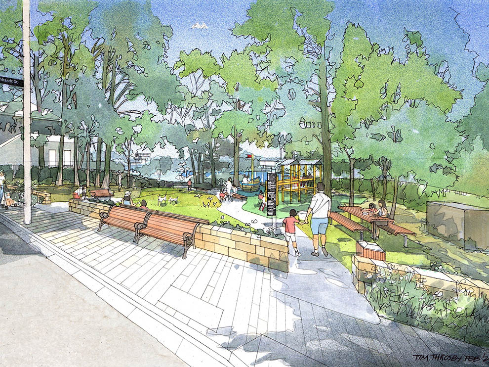 Artist impression, Blackwattle Bay Playground upgrade