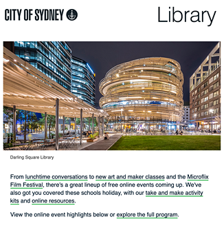 Library newsletter example