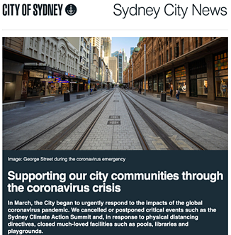 Sydney City News newsletter example