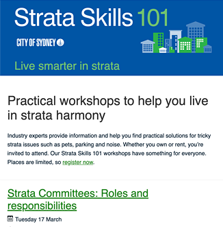 Strata Skills 101 newsletter example