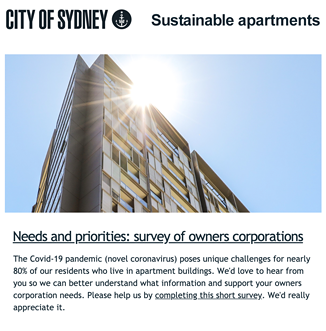 Sustainable apartments newsletter example