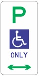 A parking sign indicating that this area is mobility parking only.